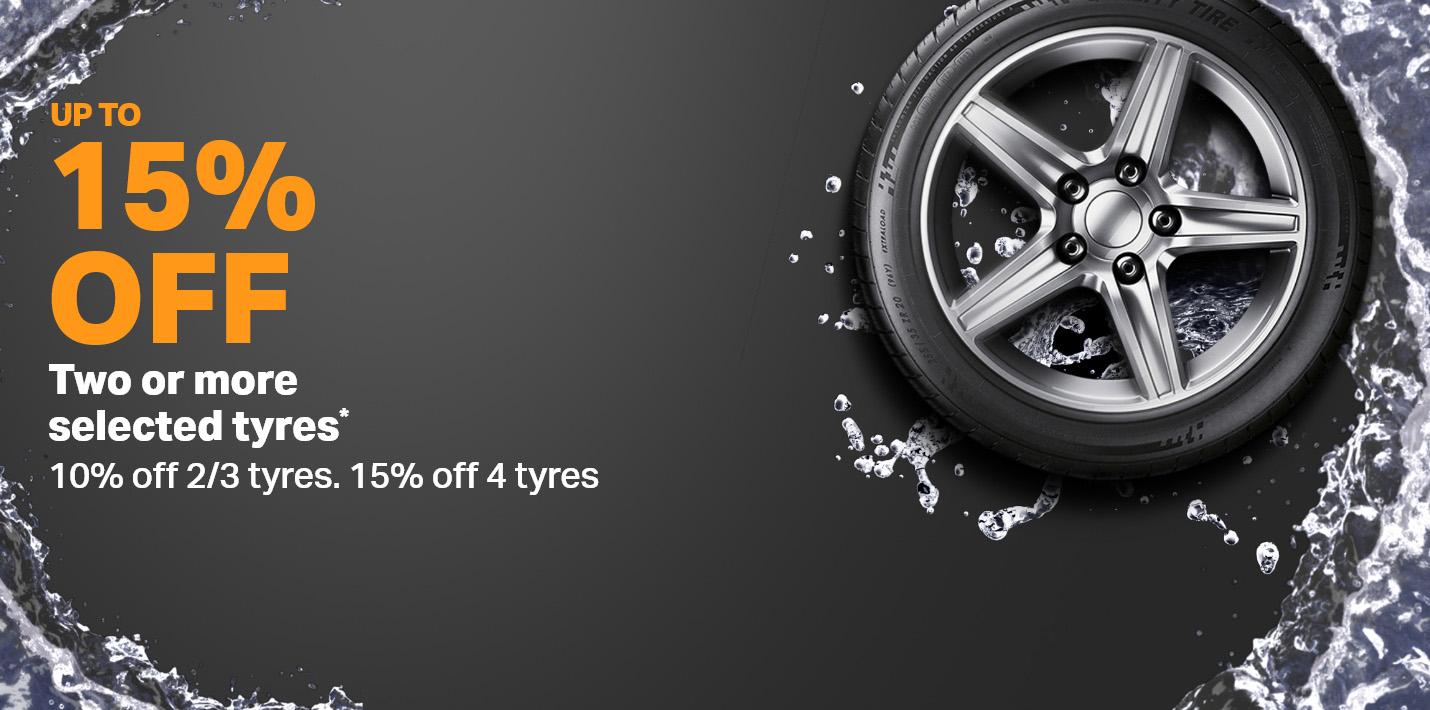 15% off when you buy 2 or more tyres