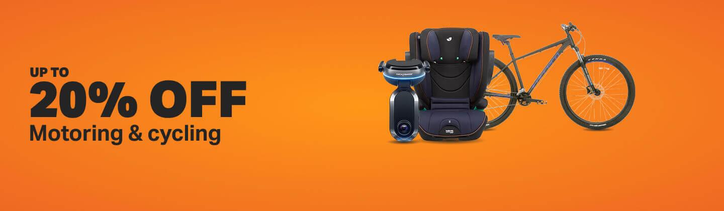 Up to 20% off Motoring and Cycling - Reclaim the routine