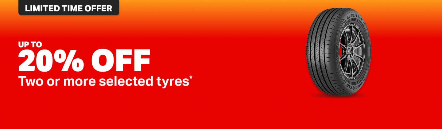 Up to 15% Off 2 or more Bridgestone, Pirelli, Dunlop & Avon tyres