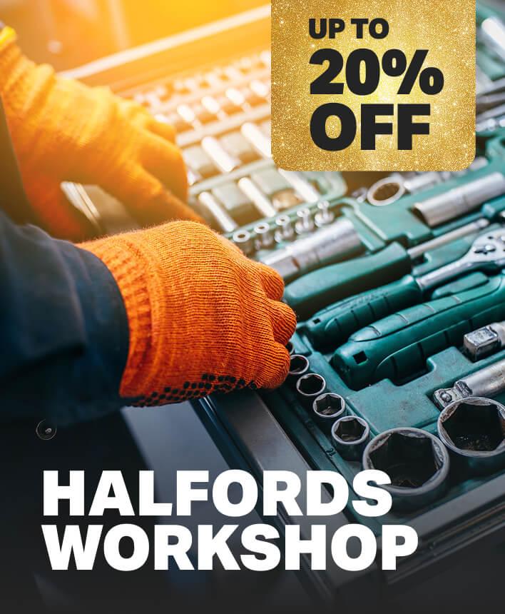 Up to 20% off a range of Halfords workshop