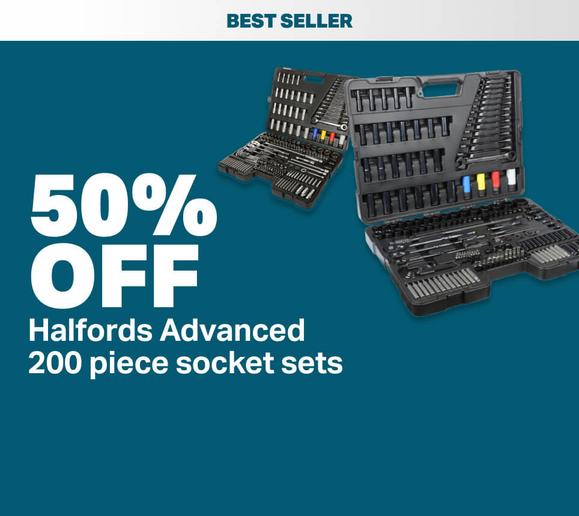50% OFF Halfords Advances 200pc socket set