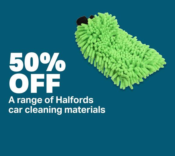 Up to 50% off a range of Halfords car cleaning