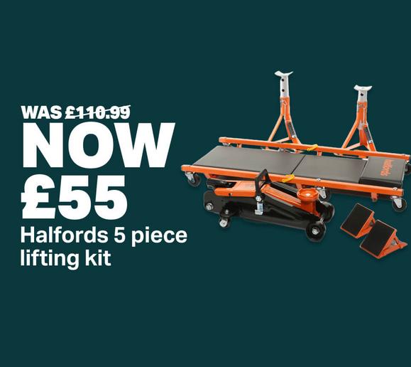 Now £55 Halfords 5 piece lifting kit