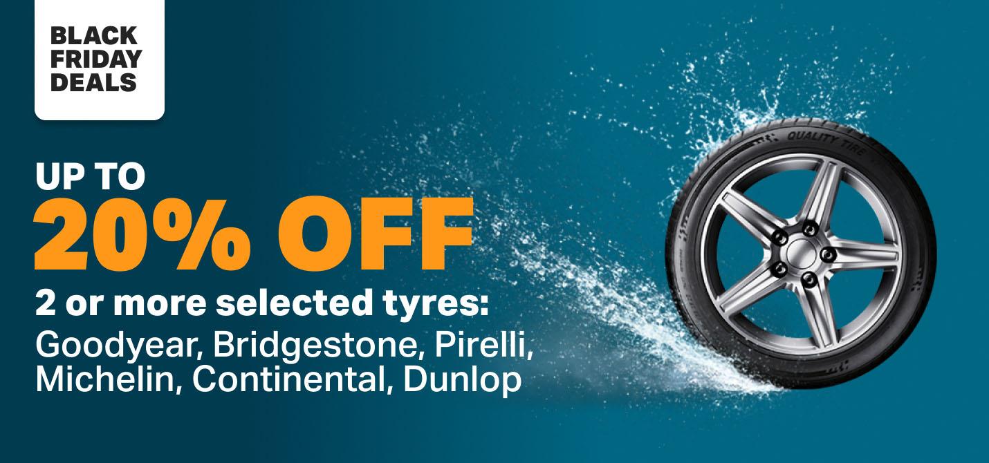 Up to 20% off tyres