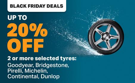 Up to 20% off tyres