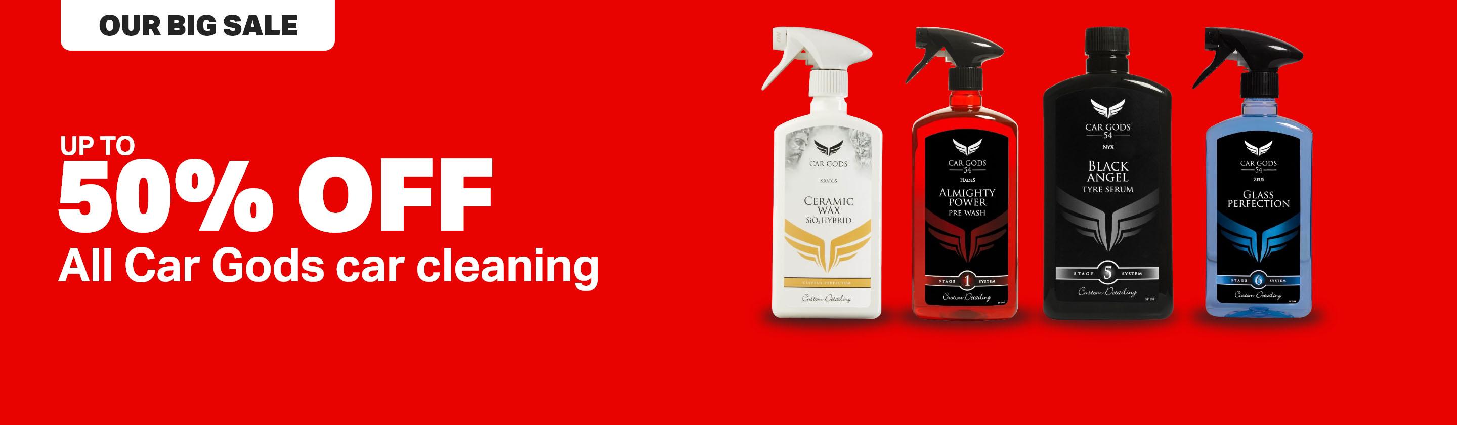 50% off all Car Gods car cleaning 