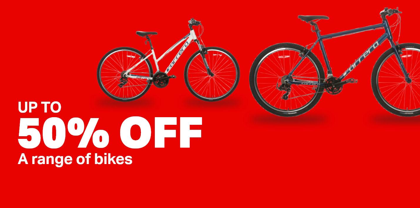 Upto 50% off a range of Bikes