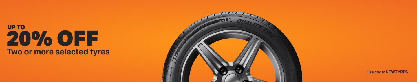 UP TO 20% OFF Two or more selected tyres