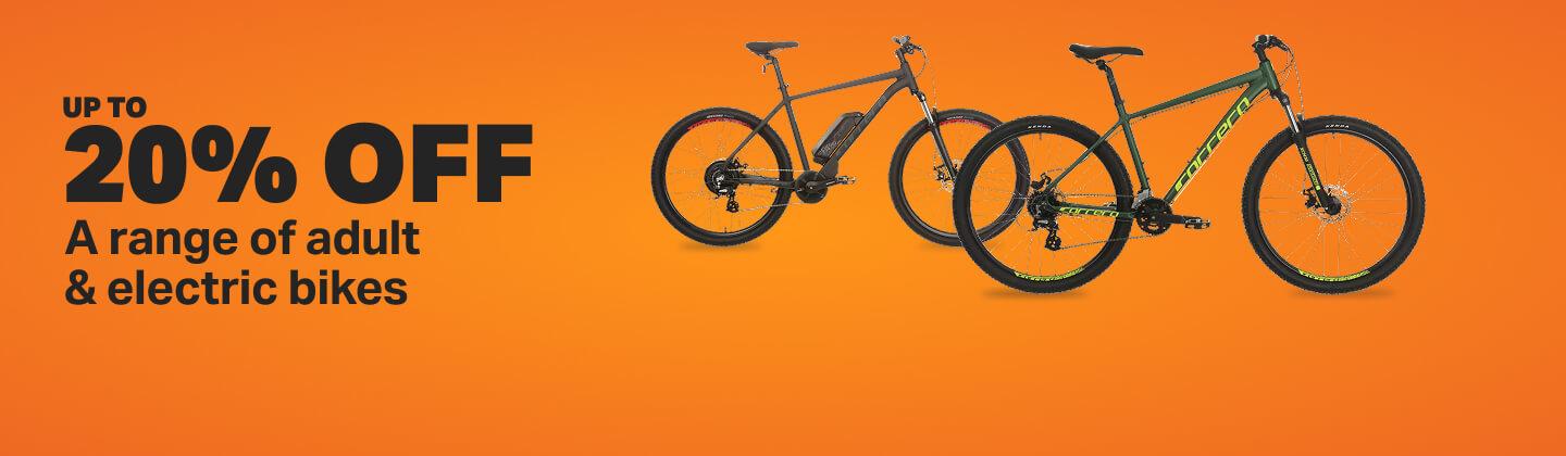 Up to 20% off a range of adult & electric bikes
