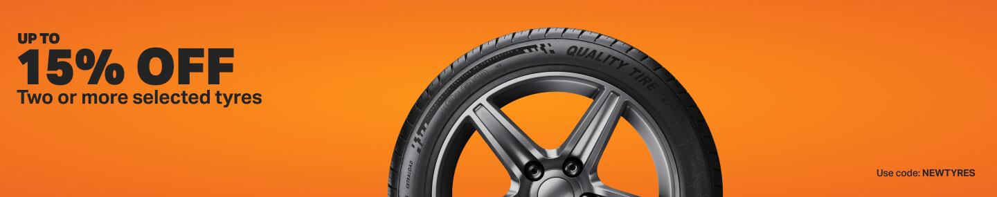 UP TO 15% OFF Two or more selected tyres