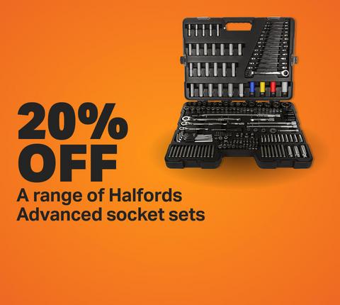 20% off a range of Halfords Advanced socket sets