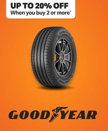Up to 20% Off two or more Goodyear Use code NEWTYRES