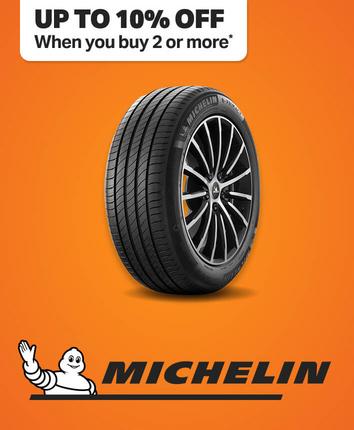 Up to 10% off two or more Michellin Use code NEWTYRES
