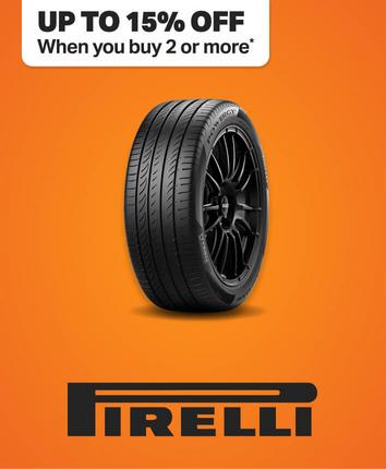 Up to 15% off two or more Pirelli Use code NEWTYRES