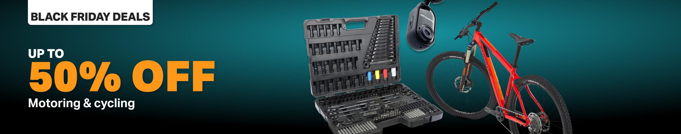 BIGGEST EVER BLACK FRIDAY UP TO 50% OFF MOTORING AND CYCLING