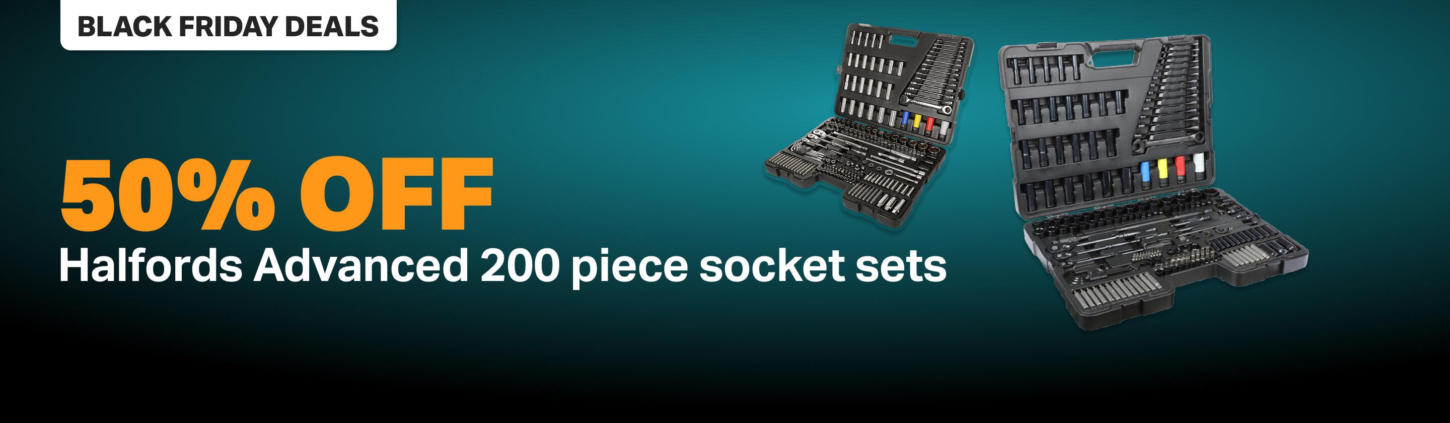 50% off Halfords Advanced 200pc socket set WAS £440 NOW £220