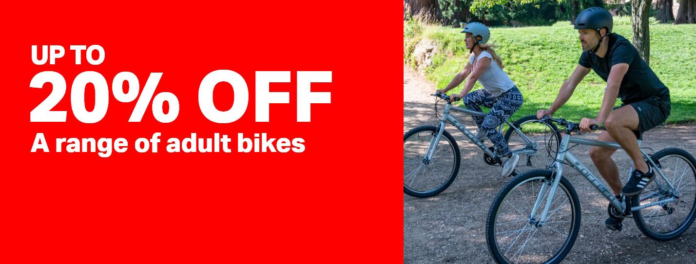 Up to 20% off a range of adult bikes 