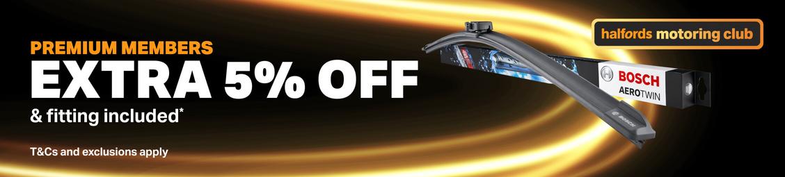 Halfords Motoring Club, 5% off Plus a store fitting on bulbs