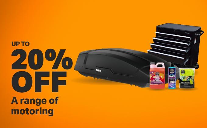 Up to 20% off a range of motoring