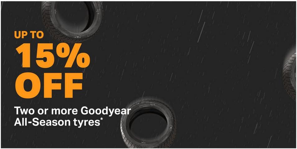 10% off 2/3, 15% off 4 tyres