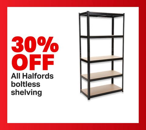 30% off all boltless shelving