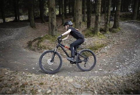 Mountain bike rider on trail