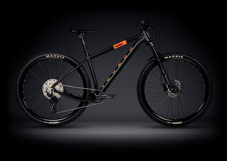black and orange voodoo bike