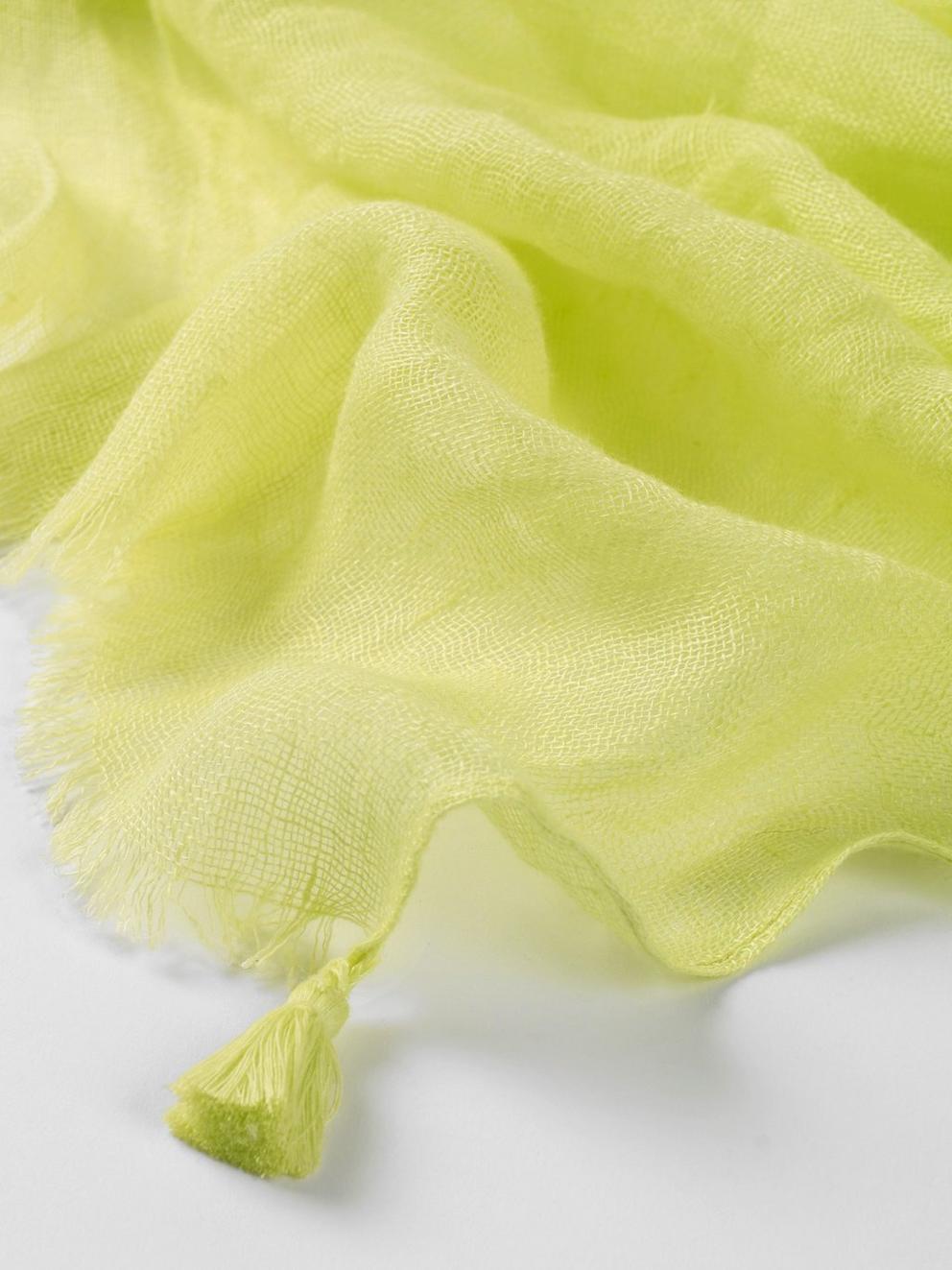 Dreaming Away Scarf in KIWI GREEN PLAIN - FLAT DETAIL