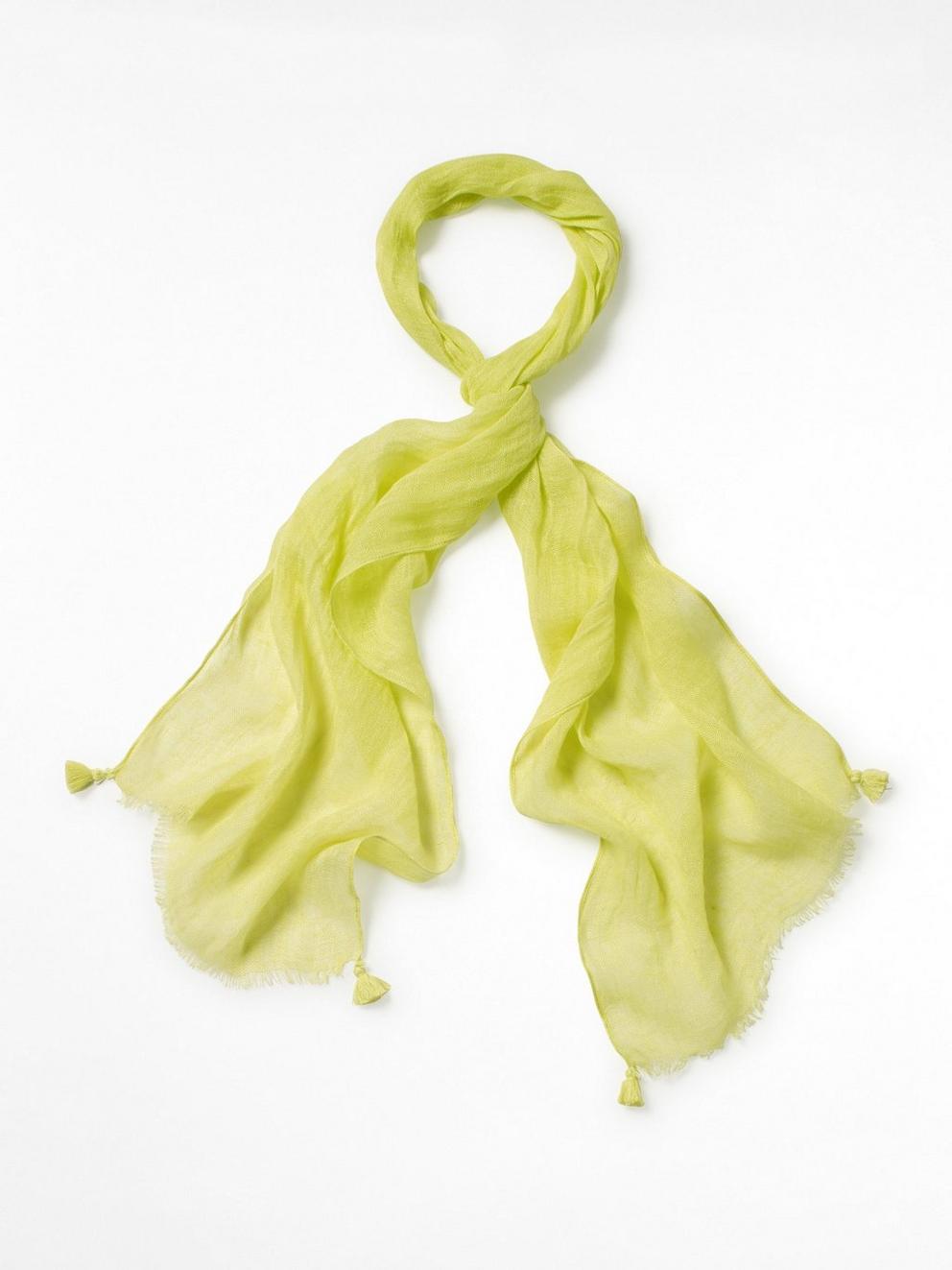 Dreaming Away Scarf in KIWI GREEN PLAIN - FLAT FRONT