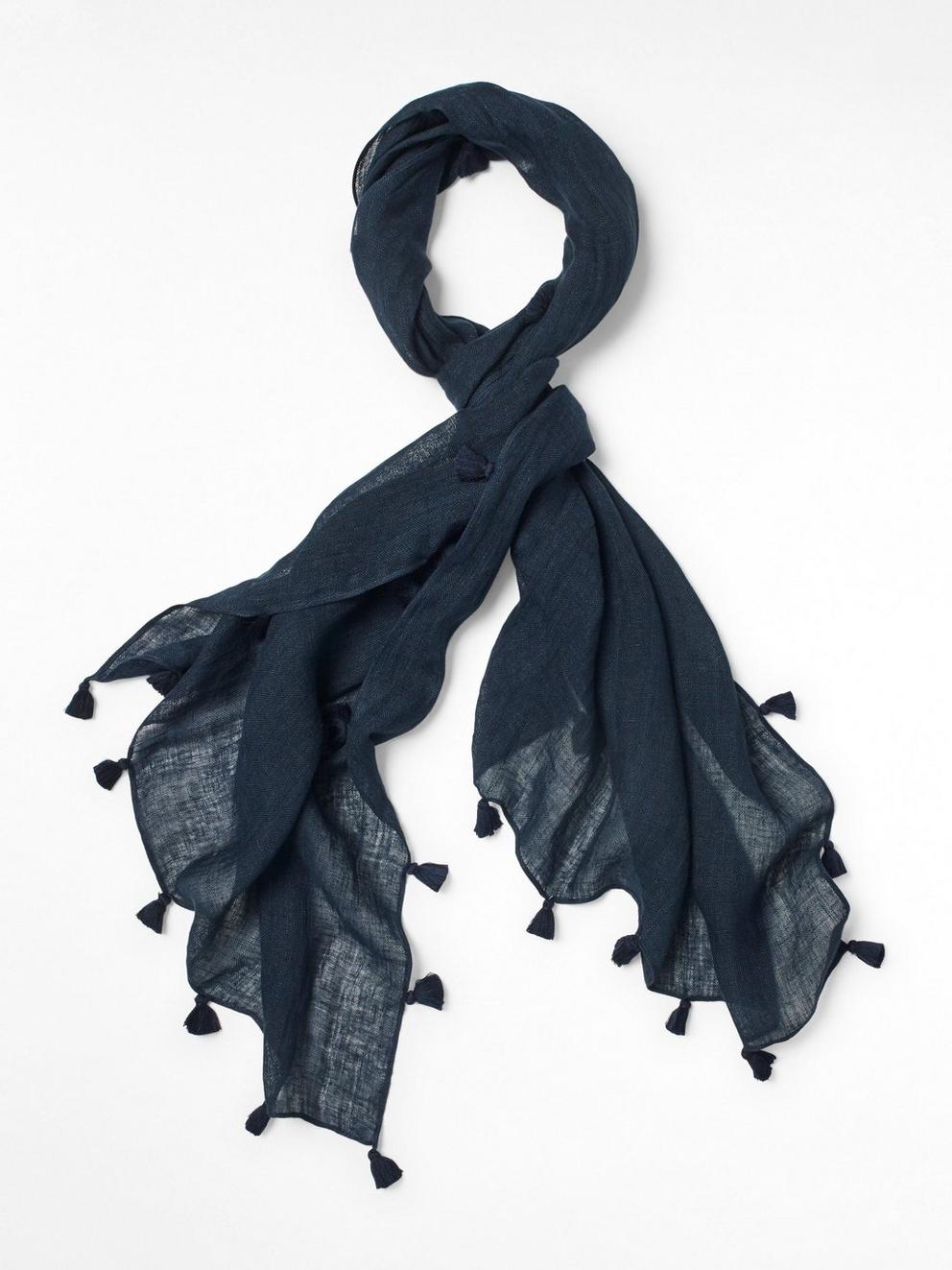 Dreaming Away Scarf in NAVY - FLAT FRONT