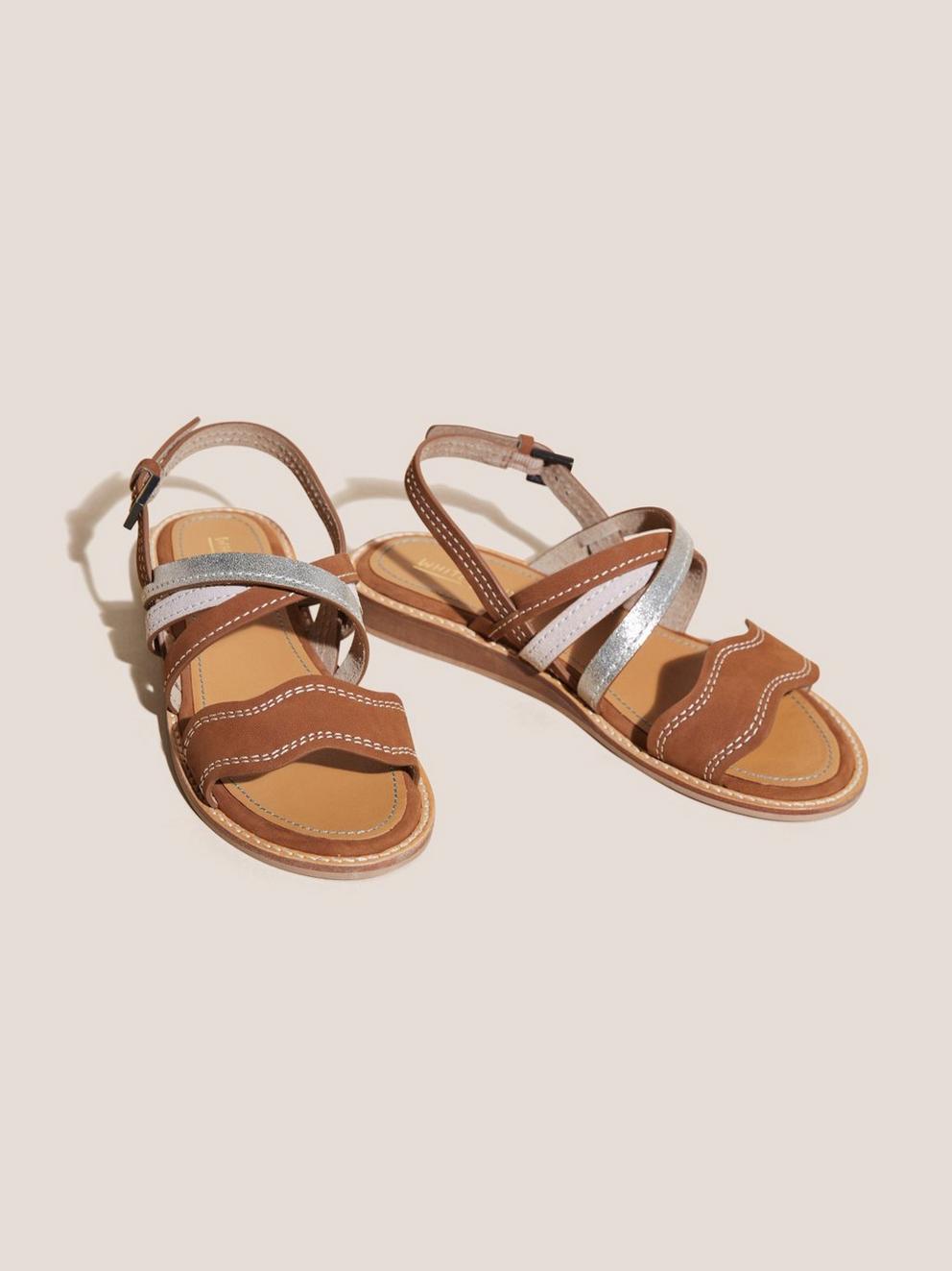 Arizona Sfb Narrow Birkenstock in SILVER TONE - FLAT FRONT