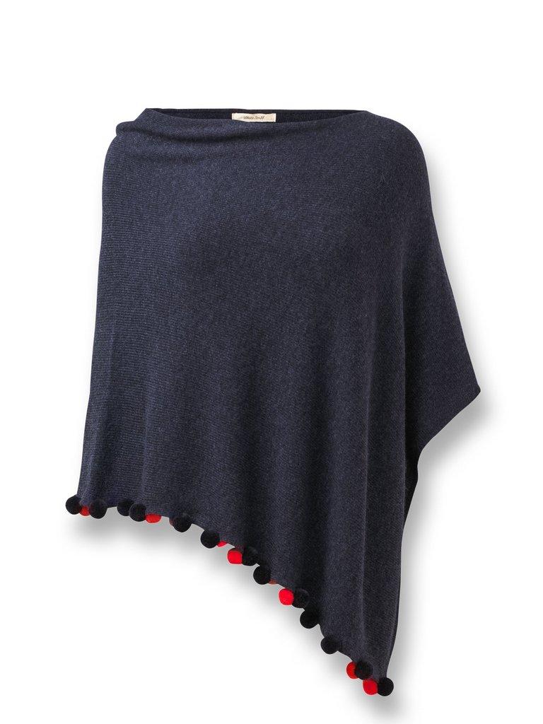 Penelope Poncho in NAVY - FLAT FRONT