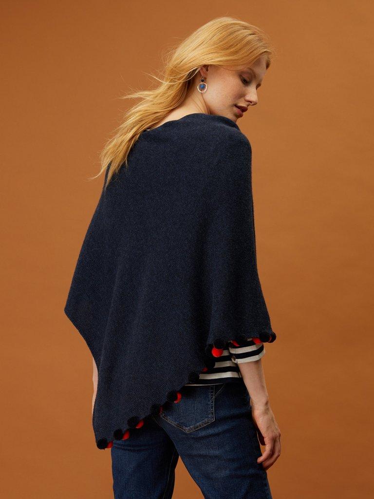 Penelope Poncho in NAVY - MODEL BACK