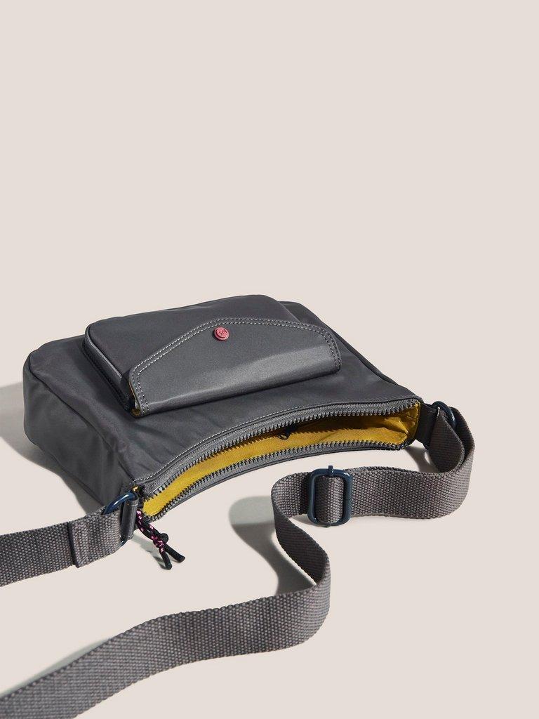 Greta Crescent Xbody Bag in LIGHT GREY - FLAT FRONT