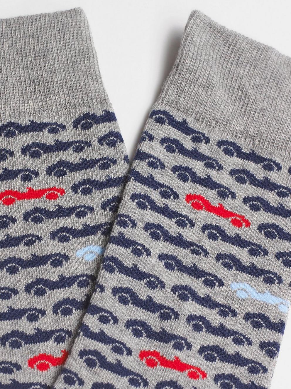 Open Road 2 Pack Socks in GREY MARL - FLAT DETAIL