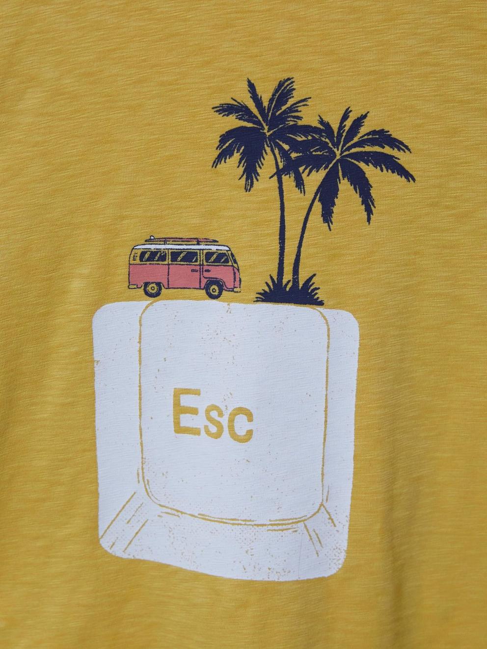 Shark Placement Tee in LEMON YELLOW PRINT - FLAT DETAIL