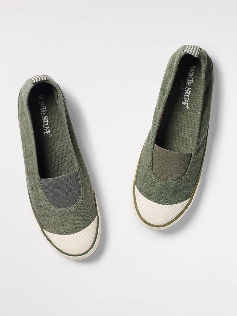 Pippa Plimsol in KHAKI - FLAT BACK