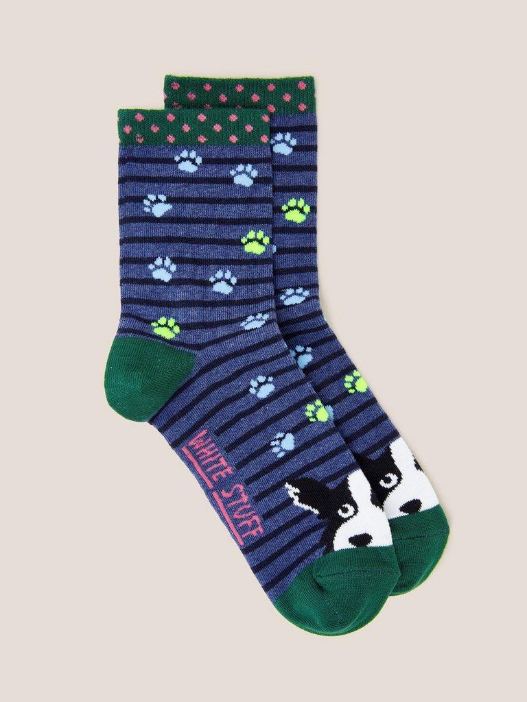 Little Animals Socks 2 Pack in GREEN MULTI - FLAT FRONT