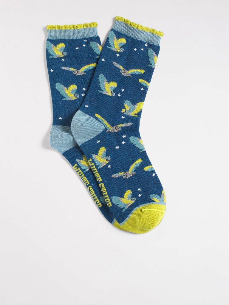 Flying Owls Sock in MULTI - FLAT FRONT