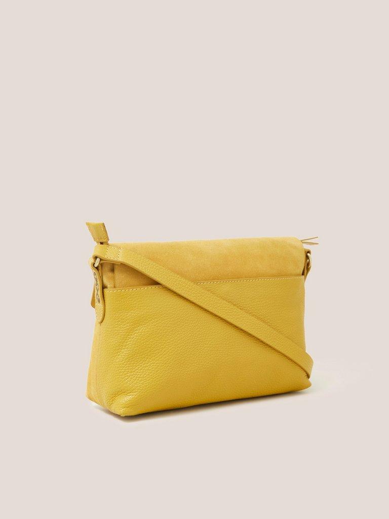 Josie Suede Crossbody Bag in SUNSHINE YELLOW - FLAT BACK