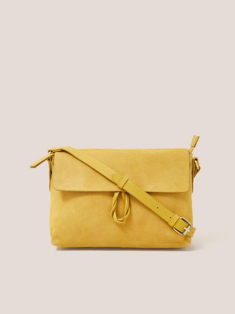 Josie Suede Crossbody Bag in SUNSHINE YELLOW - LIFESTYLE