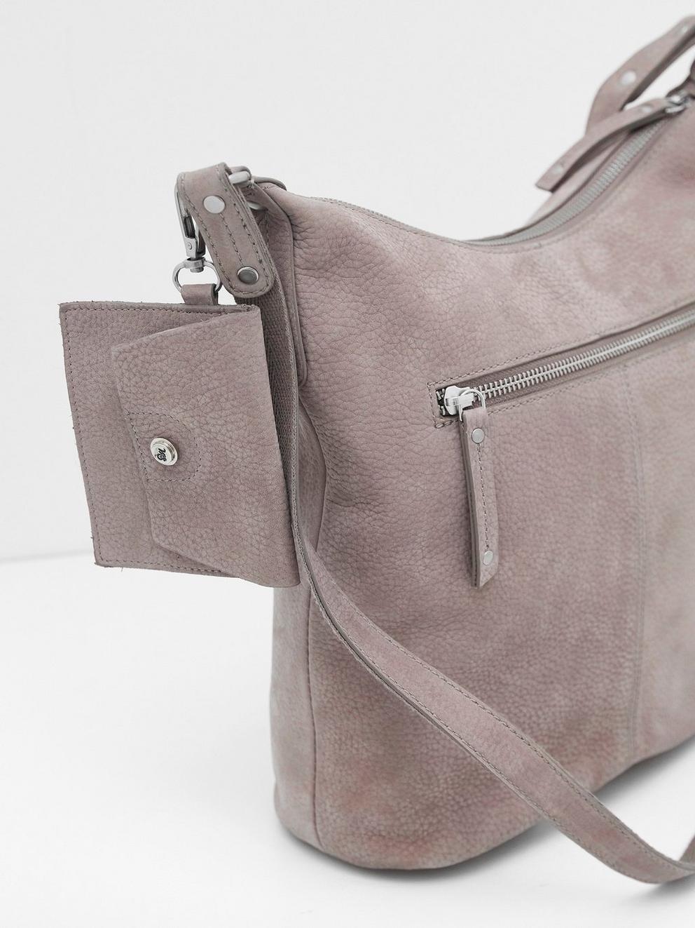 Issy Leather Crossbody Bag in DUSKY ROSE - FLAT BACK