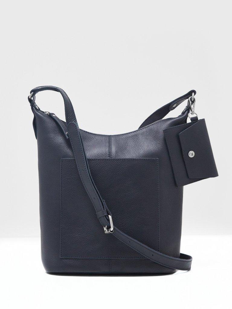 Issy Leather Crossbody Bag in NAVY - FLAT FRONT