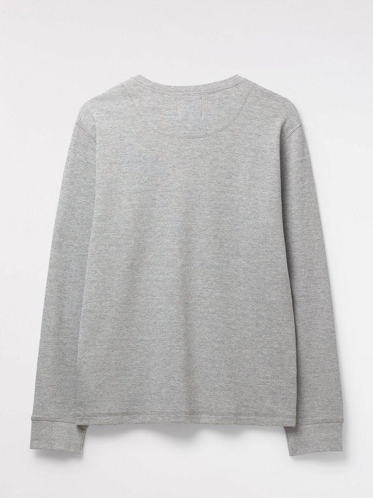 Lumber Waffle Notch Neck Tee in GREY - FLAT BACK