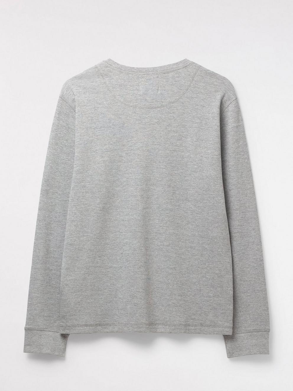 Lumber Waffle Notch Neck Tee in GREY - FLAT BACK