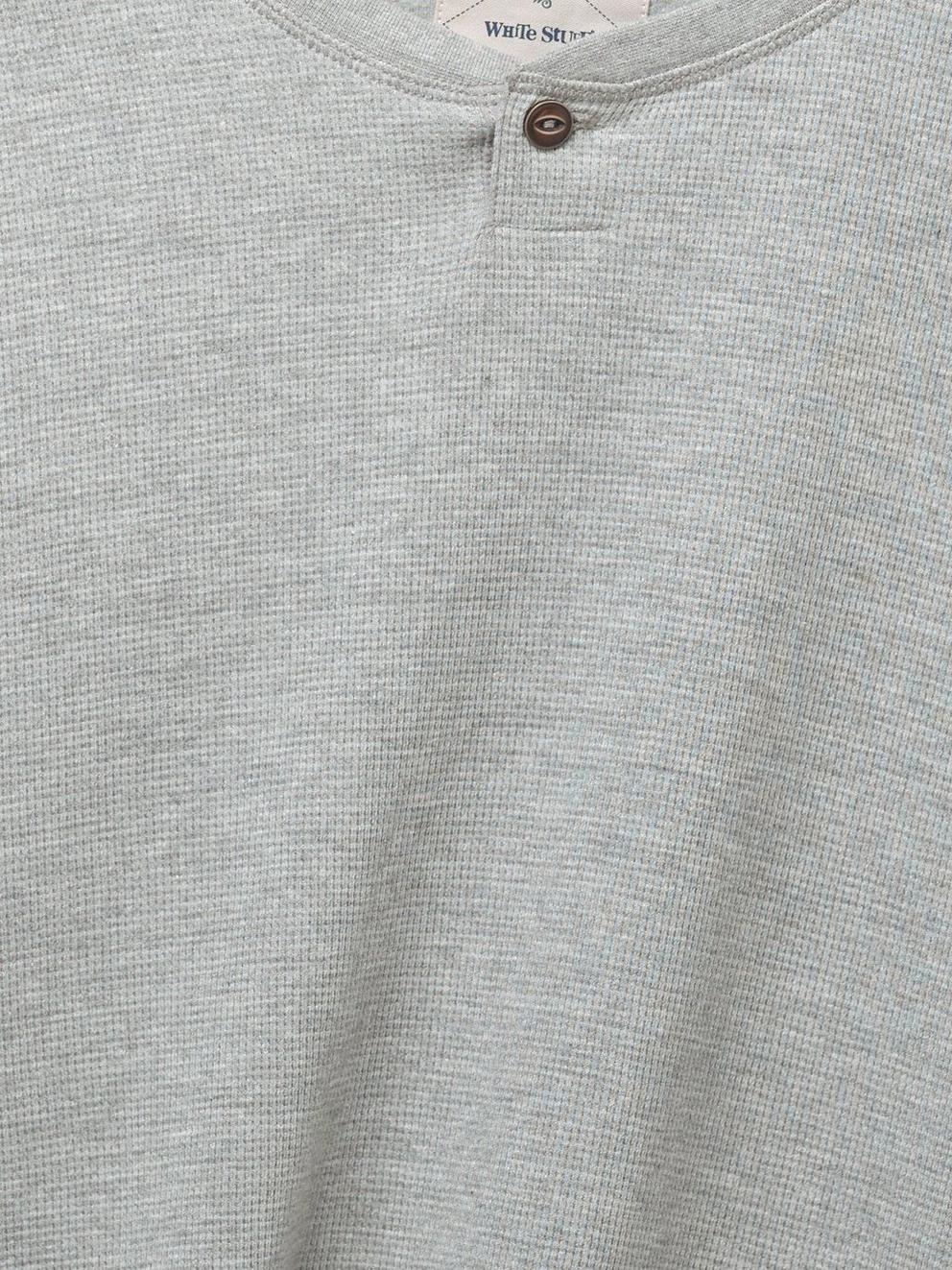 Lumber Waffle Notch Neck Tee in GREY - FLAT DETAIL