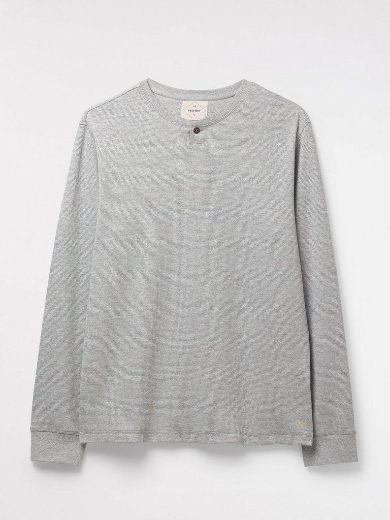 Lumber Waffle Notch Neck Tee in GREY - FLAT FRONT