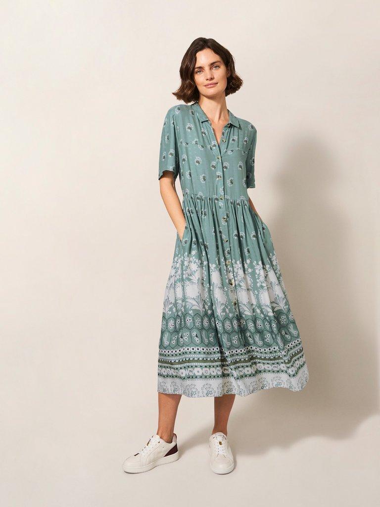 Tess Dress in GREEN PRINT - LIFESTYLE