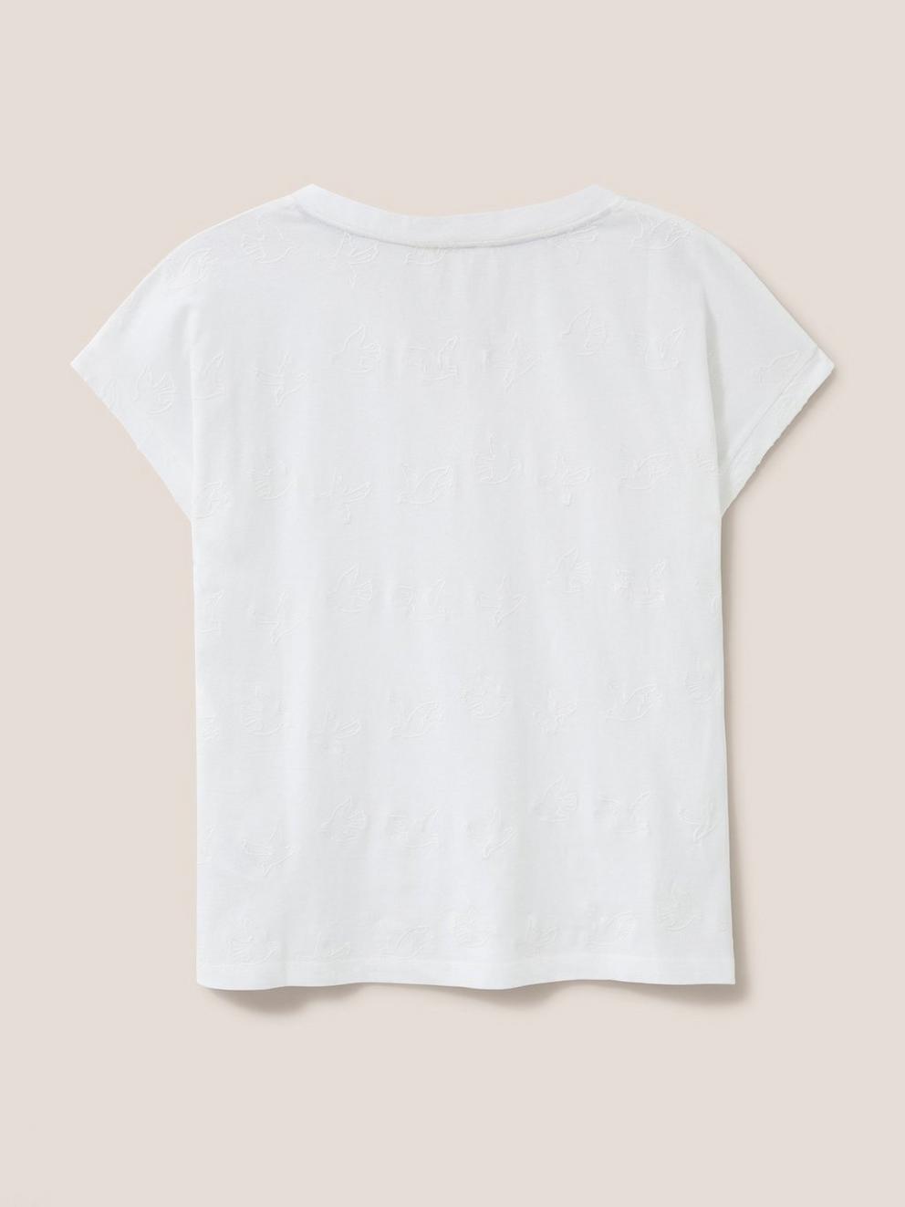 Carly Garment Dyed Jersey Tee in WHITE PLAIN - FLAT BACK