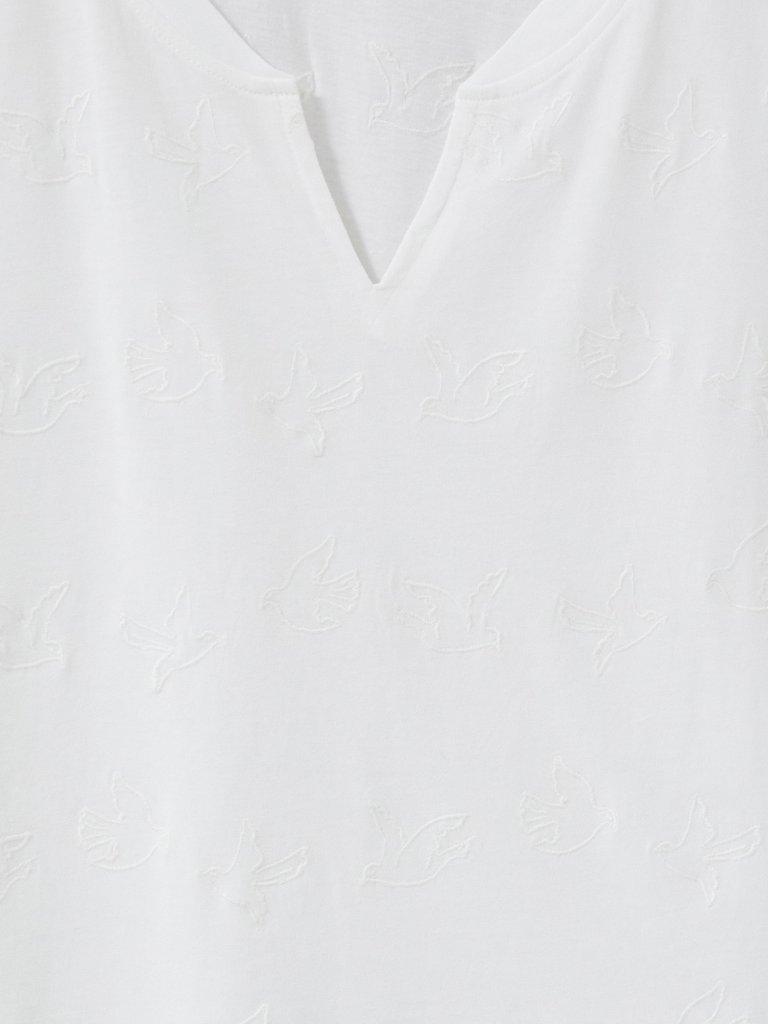 Carly Garment Dyed Jersey Tee in WHITE PLAIN - FLAT DETAIL